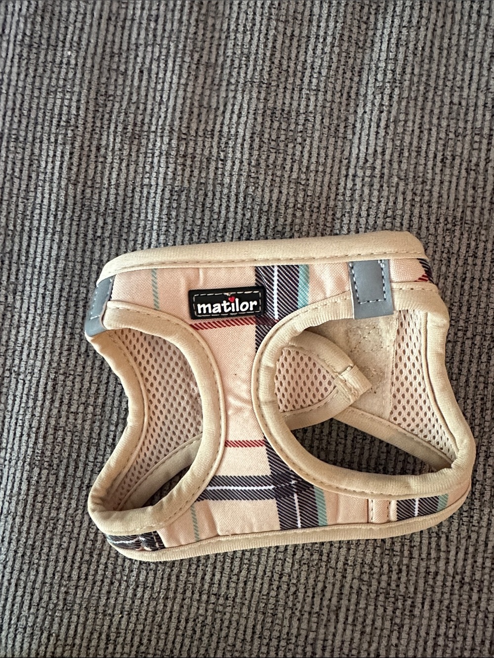 Matilor Beige Plaid Dog Harness
